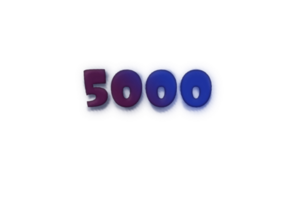 5000 subscribers celebration greeting Number with ink design png