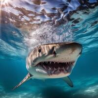 Shark underwater. Illustration photo