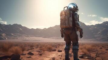 apocalyptic astronaut, digital art illustration, photo