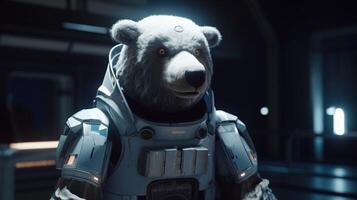 security bear, digital art illustration, photo