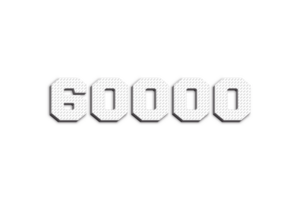 60000 les abonnés fête salutation nombre avec 3d papier conception png