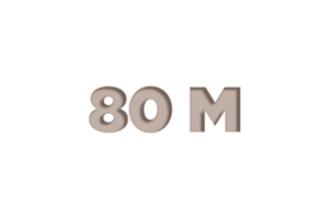 80 million les abonnés fête salutation nombre avec graver conception png