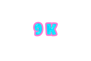 9 k subscribers celebration jelly Number design png