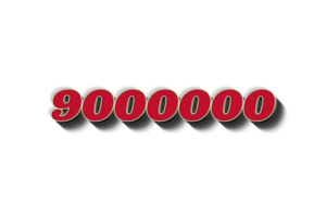 9000000 subscribers celebration greeting Number with rustic design png