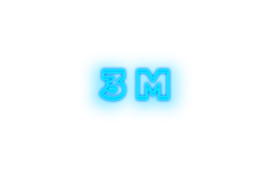 3 Million subscribers celebration greeting Number with glow design png