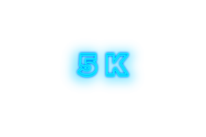 5 k subscribers celebration greeting Number with glow design png