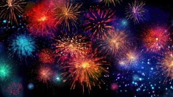 Party Holiday Background with Firework. Illustration photo