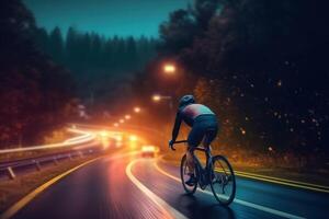 Sportsman rides a bicycle, Illustration photo