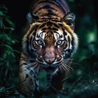 Wild tiger animal. Illustration Generative AI photo