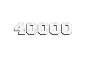 40000 subscribers celebration greeting Number with 3d paper design png