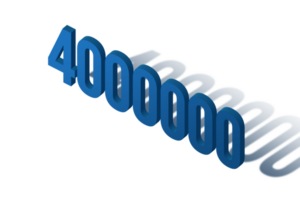 4000000 subscribers celebration greeting Number with isomatric design png