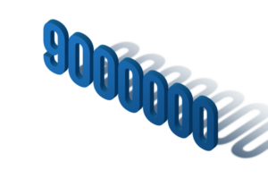 9000000 iscritti celebrazione saluto numero con isomatric design png