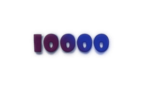 10000 suscriptores celebracion saludo número con tinta diseño png