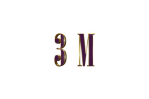 3 million subscribers celebration greeting Number with luxury design png