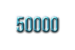 50000 les abonnés fête salutation nombre avec Plastique conception png