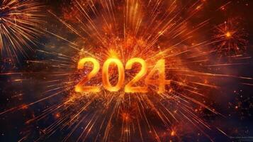 2024 Happy New Year Illustration AI Generative photo