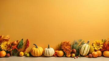 Yellow Thanksgiving day background. Illustration photo