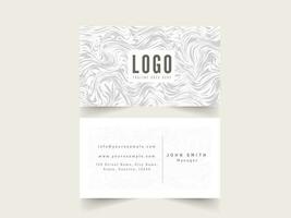 Business Card Template Layout With Abstract Marble Texture In White Color. vector