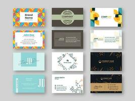 Set Of Horizontal Business Card Design In Front And Back Side. vector