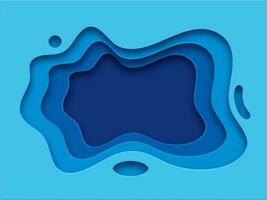 Abstract Blue Paper Layer Cut Background. vector