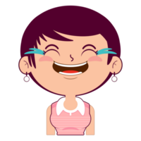 girl laughing face cartoon cute png