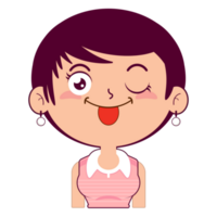 girl playful face cartoon cute png