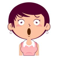 girl surprised face cartoon cute png