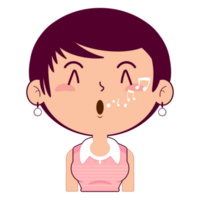 girl whistling face cartoon cute png