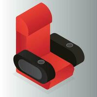 Realistic armchair in red and black color. vector