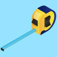 Measuring tape icon in 3d style. vector