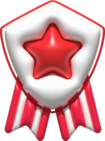 illustration 3D award shield with stars png