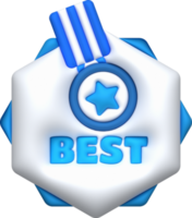 3D illustration GUARANTEED medal with stars and text BEST png