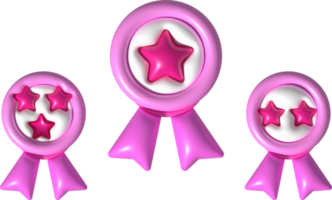 3D illustration Medal, Guaranteed, with stars png