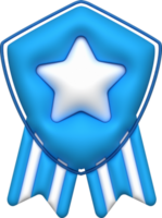 illustration 3D award shield with stars png