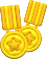 3d ilustração medalha, garantido, com estrelas png