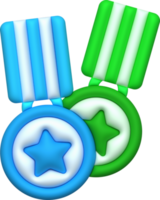 3d ilustração medalha, garantido, com estrelas png