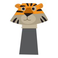 mignonne tigre main tiré illustration, dessin animé animal personnage png