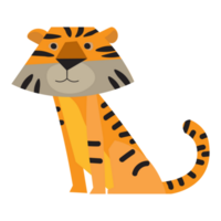 Cute tiger hand drawn illustration, Cartoon animal character png