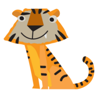 fofa tigre mão desenhado ilustração, desenho animado animal personagem png