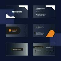 Set Of Translucent Business Or Visiting Card On Blue Background. vector