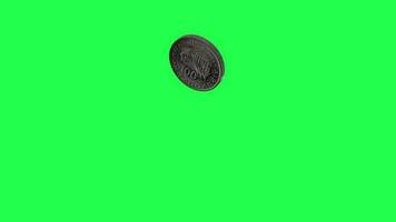 Green screen Falling 100 Rupiah coin video