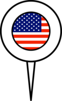 United States of America flag pin location icon. png