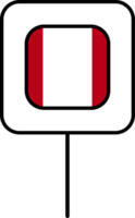 Peru flag square pin icon. png