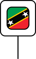 Saint Kitts and Nevis flag square pin icon. png