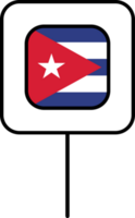 Cuba flag square pin icon. png