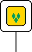 Saint Vincent and the Grenadines flag square pin icon. png