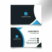 Front And Back View Of Business Card Template On White Background. vector