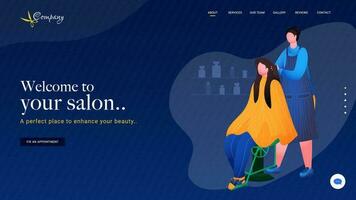 Landing page or web banner design for Welcome to Female Salon. vector