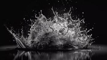 High-Speed Splash, Intricate Water Collision, water splashes forming photo