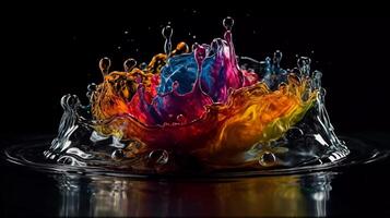 High-Speed Splash, Intricate Water Collision, water splashes forming photo